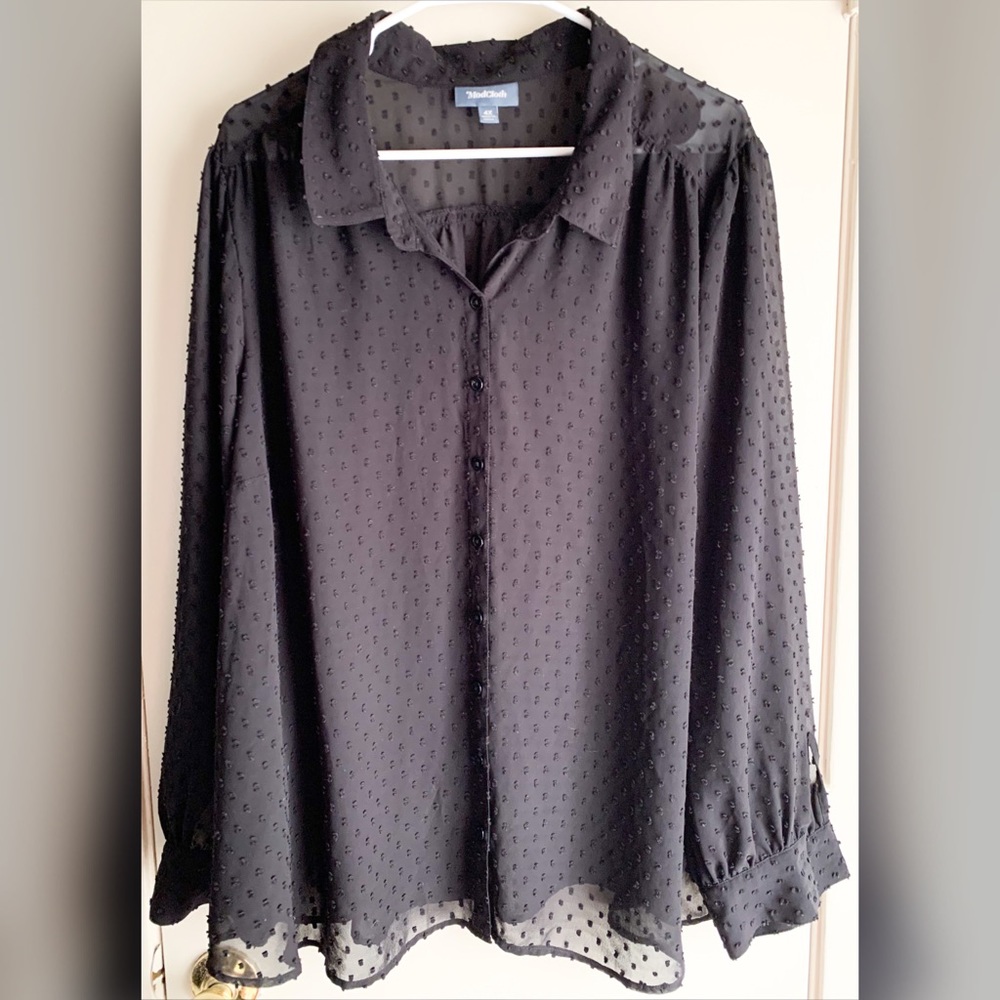 ModCloth Sheer Dot Textured Blouse